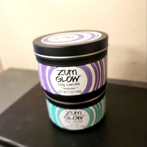 One Zum Glow Soy Candle Lavender 7oz Tin & one Zum Glow Soy candle Sea Salt Glow